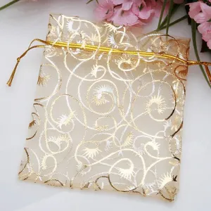 100pcs/Set Organza Bags Drawstring Pouches Gift Jewelry Bags