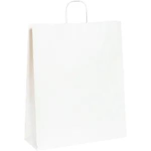 16 x 6 x 19 1/4" White Paper Shopping Bags