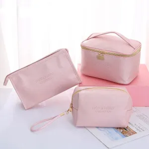 3 PIECES PU TRAVEL COSMETIC BAG