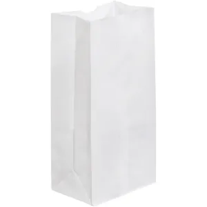 7 1/16 x 4 1/2 x 13 3/4" White Grocery Bags