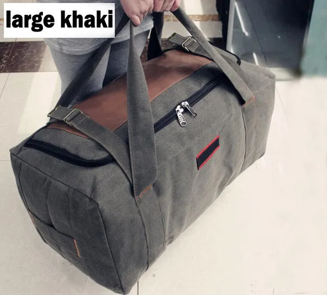 ANAWISHARE Men Travel Bags Large Capacity Women Luggage Travel Duffle Bags Canvas Big Travel Handbag Folding Trip Bag Waterproof