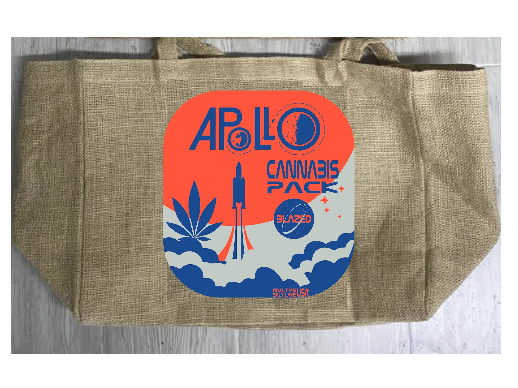 APOLLO CANNABIS PACK BURLAP TOTE BAG