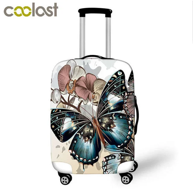 Beautiful butterfly suitcase trolley case protective cover s/m/L 3 size for 18-28 inch travel cases fashion suitcase covers