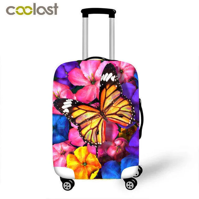 Beautiful butterfly suitcase trolley case protective cover s/m/L 3 size for 18-28 inch travel cases fashion suitcase covers