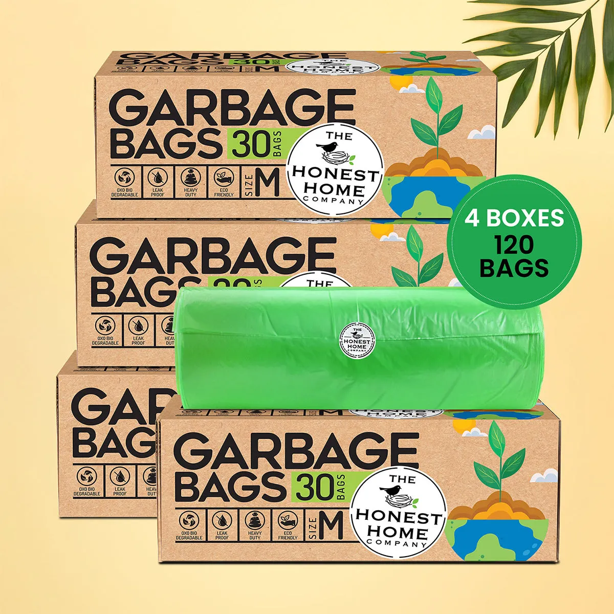 Biodegradable Garbage Bags |  Medium | 30 Bags | Set of 6