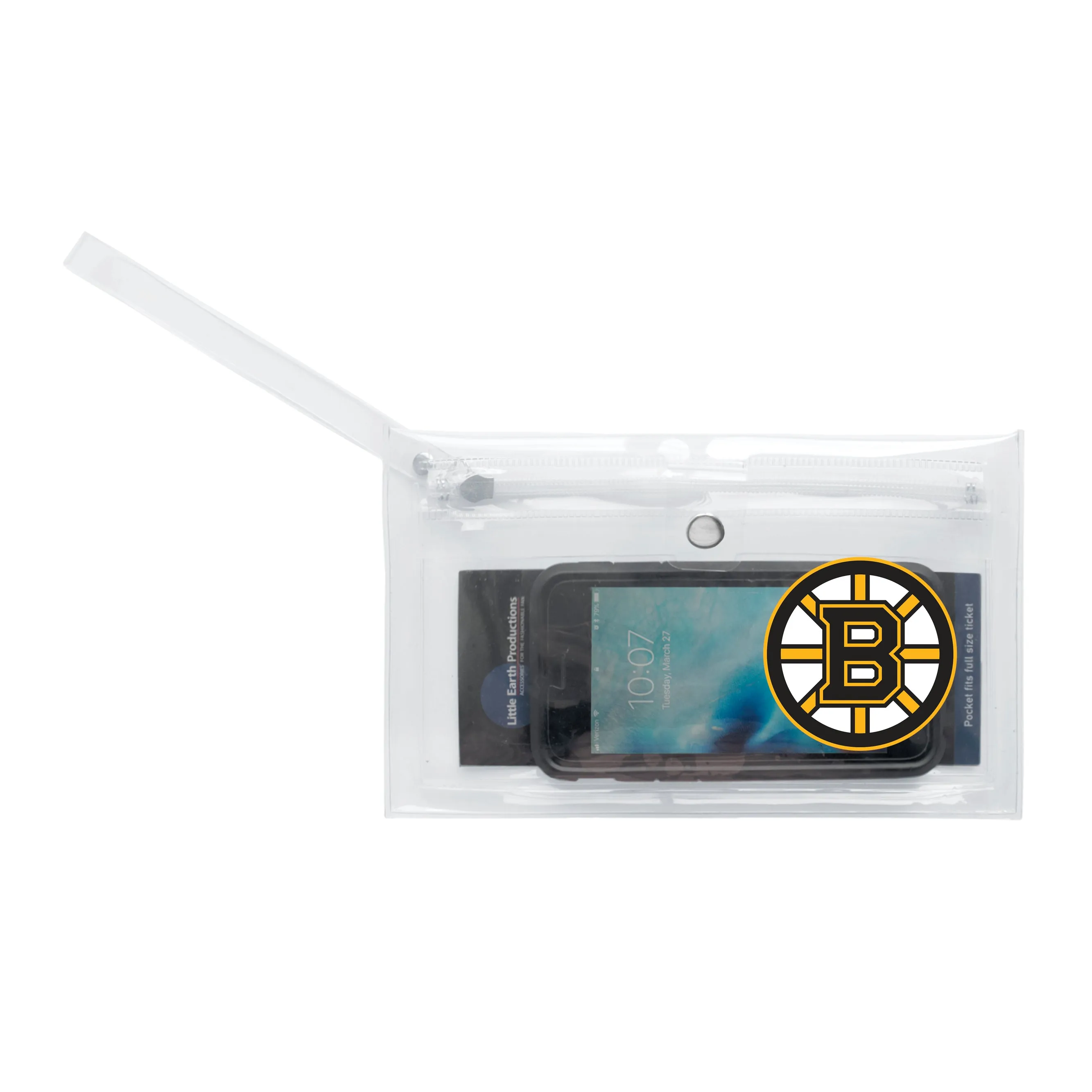 Boston Bruins Clear Ticket Wristlet