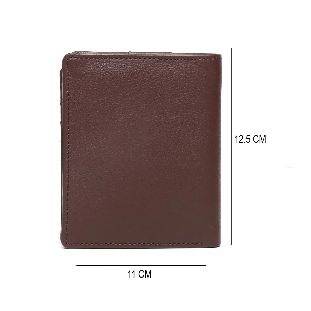 Brown passport holder with metal lion logo and wallet  cards slots in one .