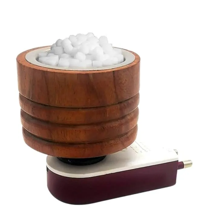 CANDY KART Kapoor Dani Camphor Diffuser for Home Bakhoor Burner Kapoor Diffuser for Home Kapoor Dani Electric Kapoor Dani (Wood, Cylindrical, Brown)