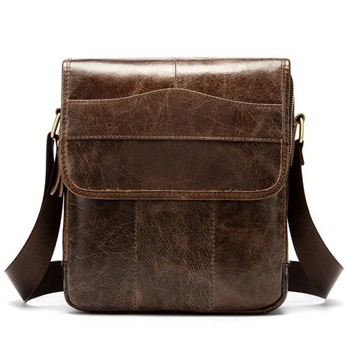 ExoticLux Leather Solid Pattern Crossbody Messenger Bag