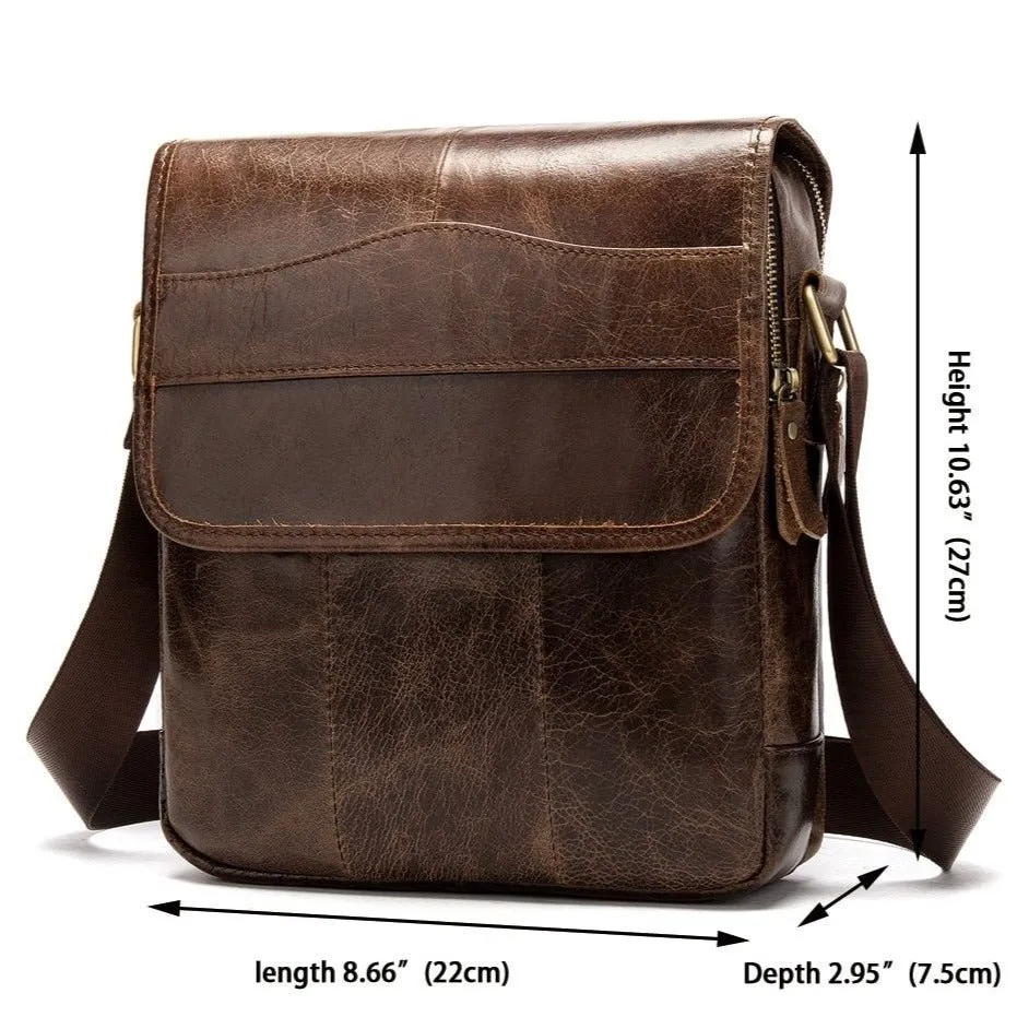 ExoticLux Leather Solid Pattern Crossbody Messenger Bag