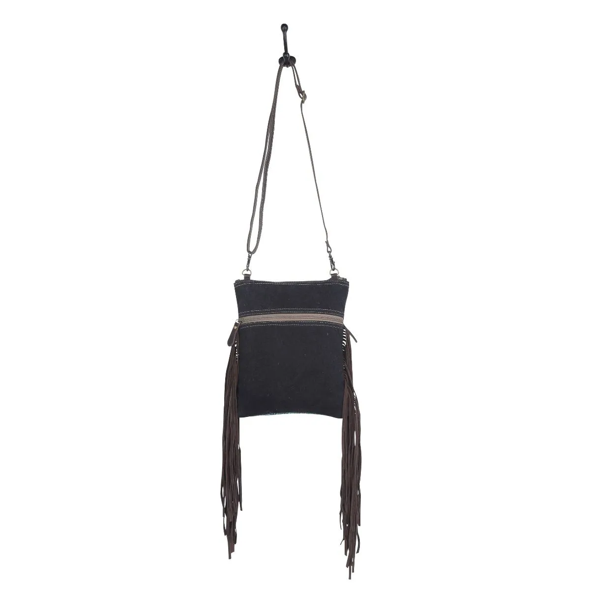 Flaneur Fringe Leather & Canvas Bag