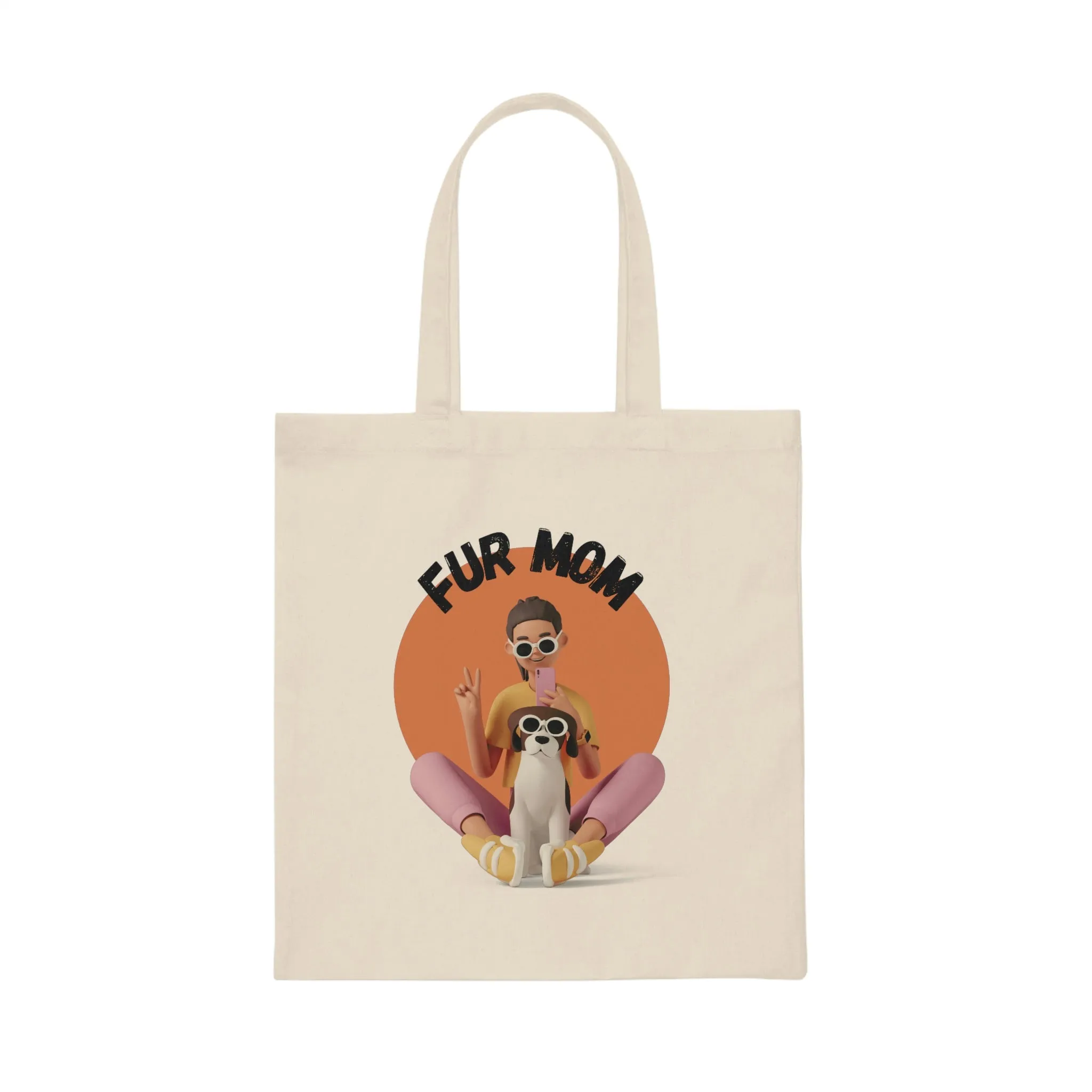 Fur Mom Dog POD Canvas Tote BagFur Mom Dog POD Canvas Tote Bag