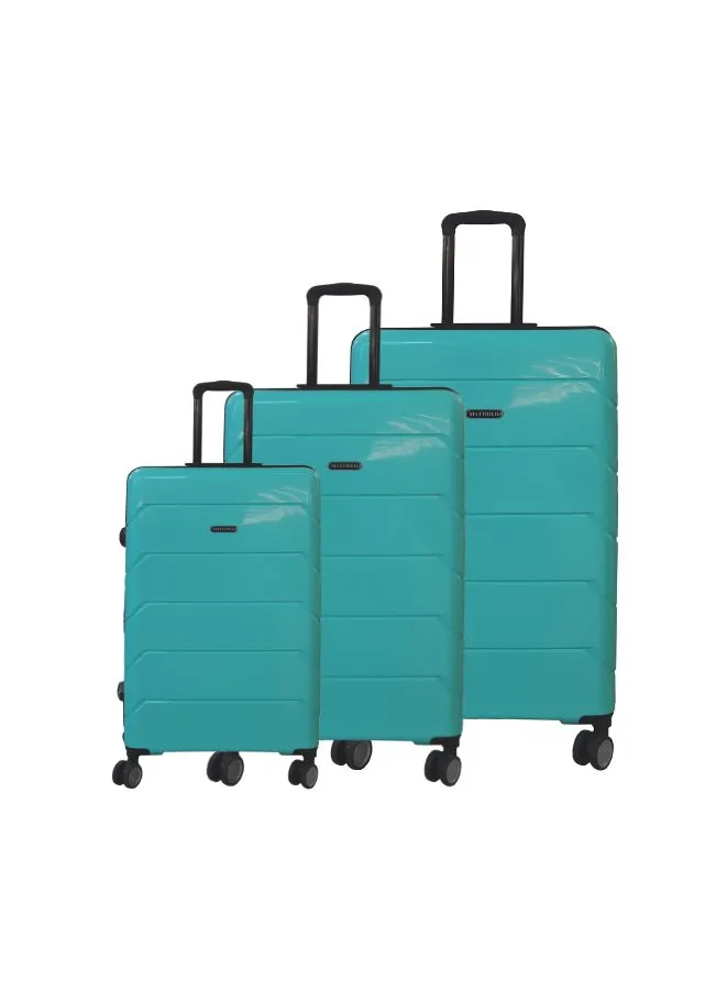 Gai Mattiolo 4-Wheeled Trolley Bag, PP Material, Italian Design, Lightweight and Durable Travel Suitcase, Set of 3