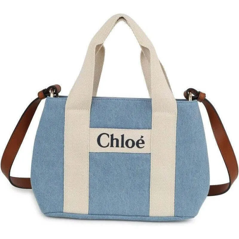 Girls Denim Logo Shoulder Bag