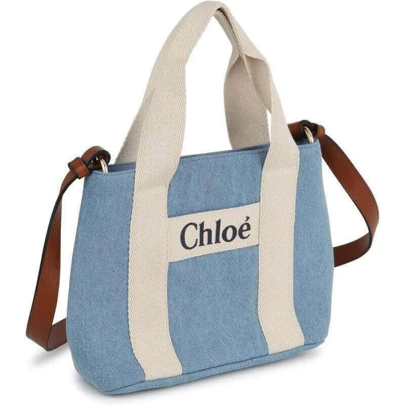 Girls Denim Logo Shoulder Bag