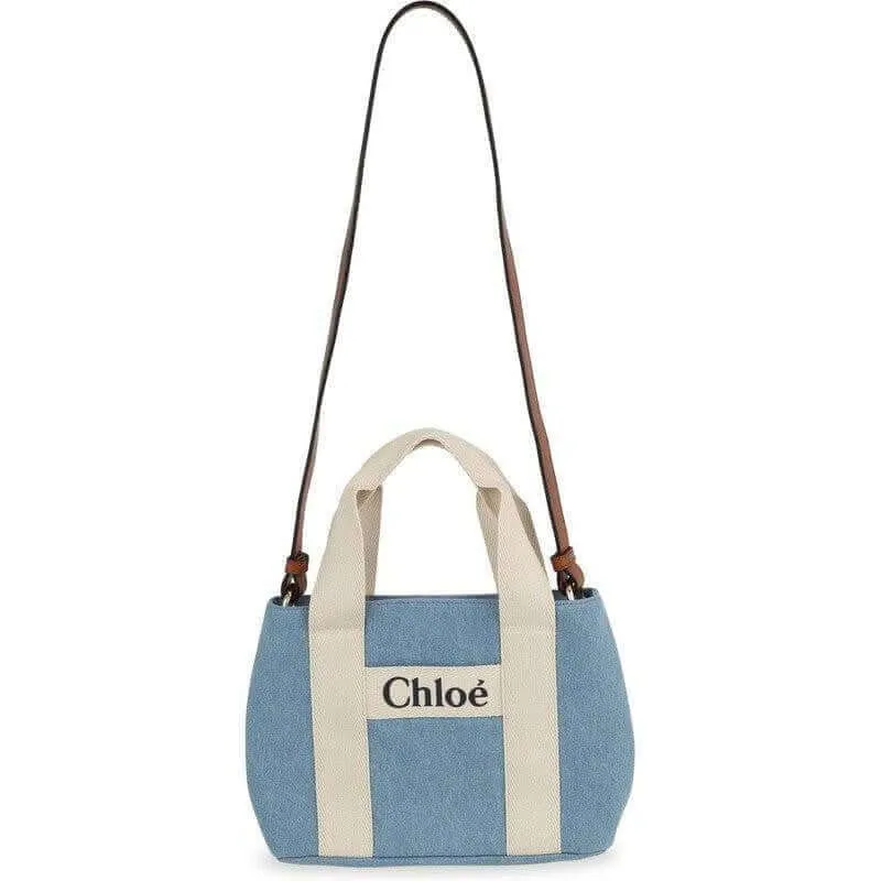 Girls Denim Logo Shoulder Bag