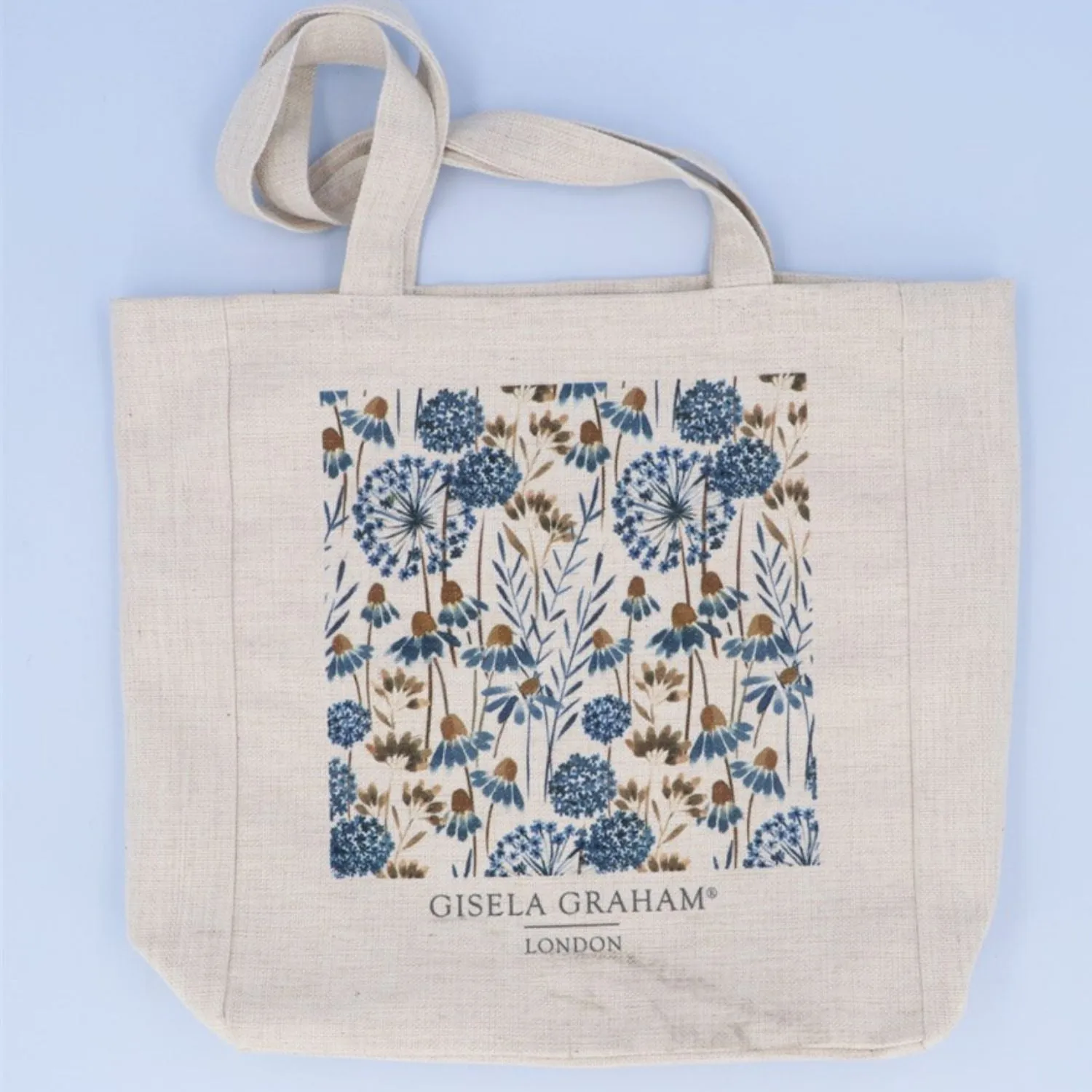 Gisela Graham 40cm Blue Meadow Fabric Tote Bag