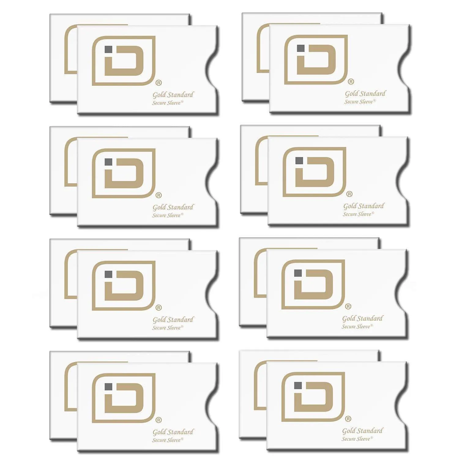 Gold Credit Card Sleeve Covers -  16 Pack