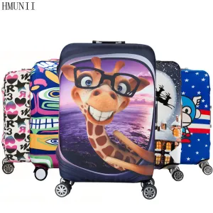 HMUNII Elastic Luggage Protective Cover For 19-32 inch Trolley Suitcase Protect Dust Bag Case Child Cartoon Travel Accessories