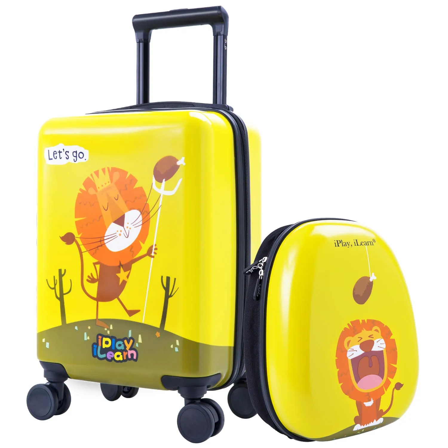 Kids Lion Luggage Set Carry on Suitcase with Backpack