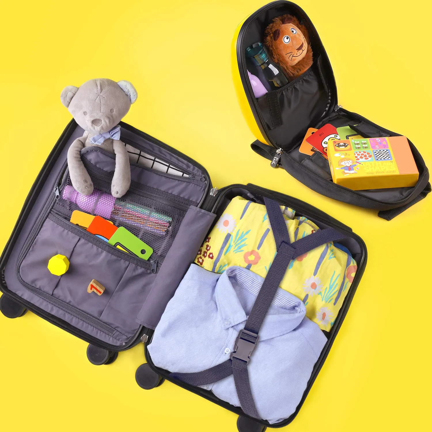 Kids Lion Luggage Set Carry on Suitcase with Backpack