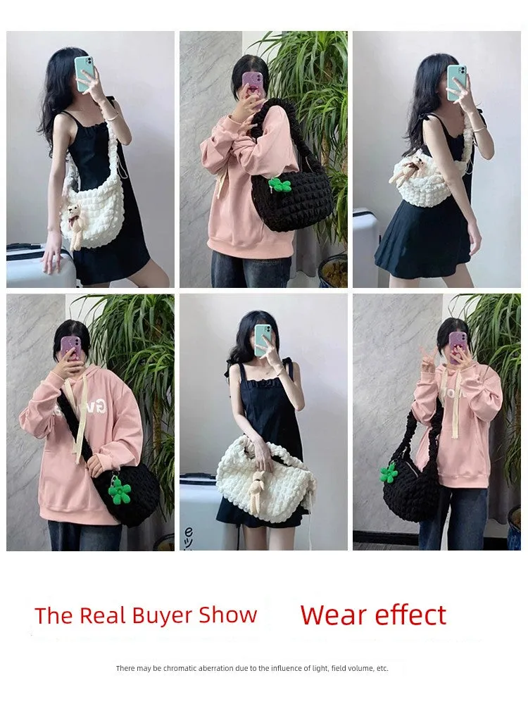 Korean Style Best Selling Cloud Pleated Casual Spring and Summer Tote Bag