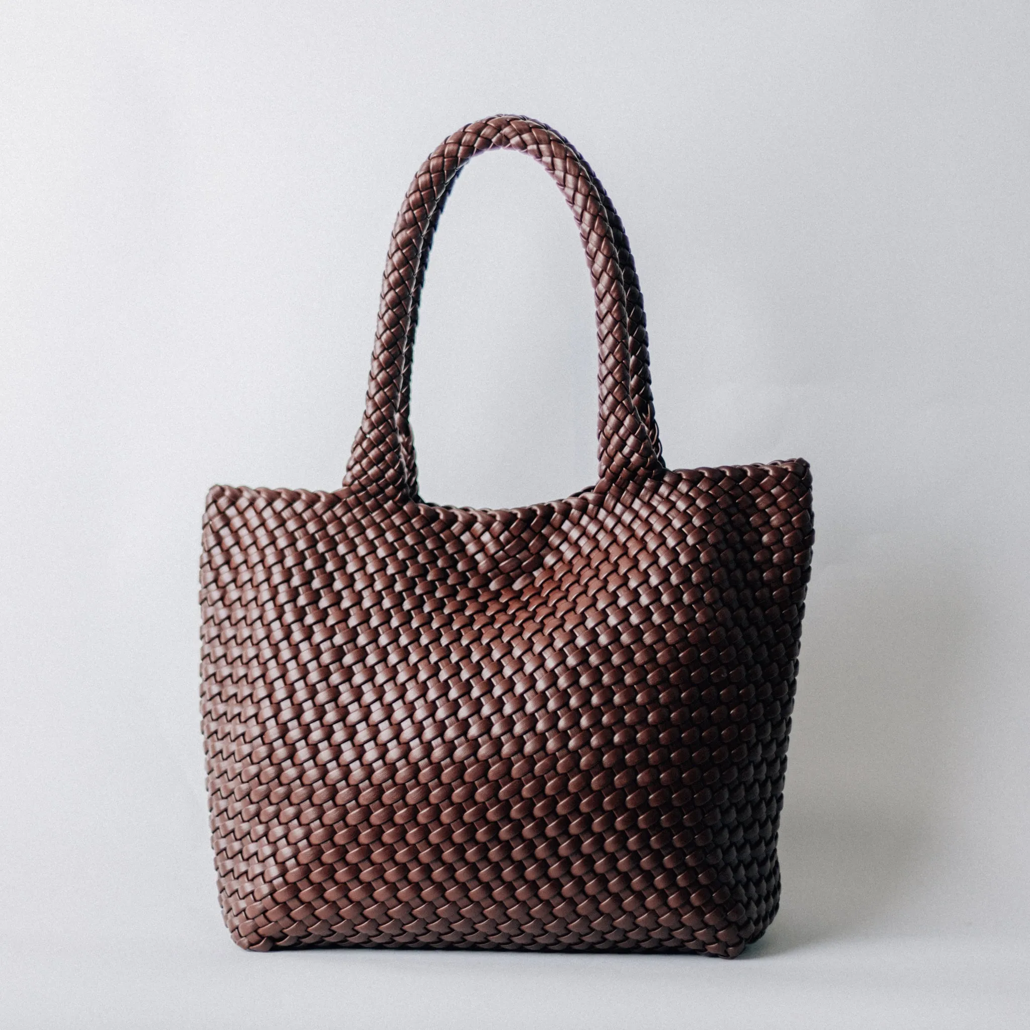 LARGE WOVEN TOTE-COFFEE