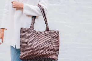 LARGE WOVEN TOTE-COFFEE