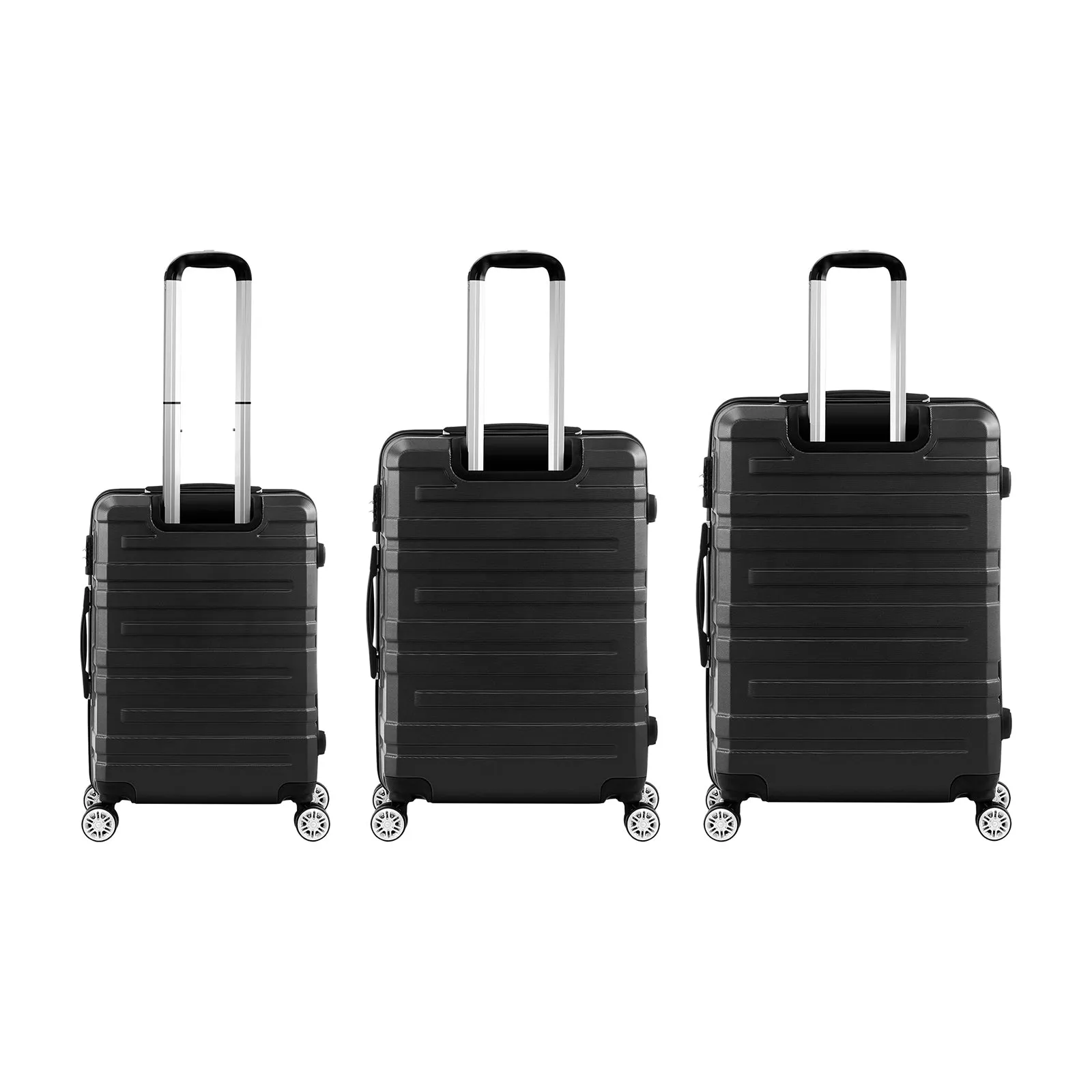 Mazam 3PCS Luggage Suitcase Trolley Set Travel TSA Lock Storage Hard Case Black