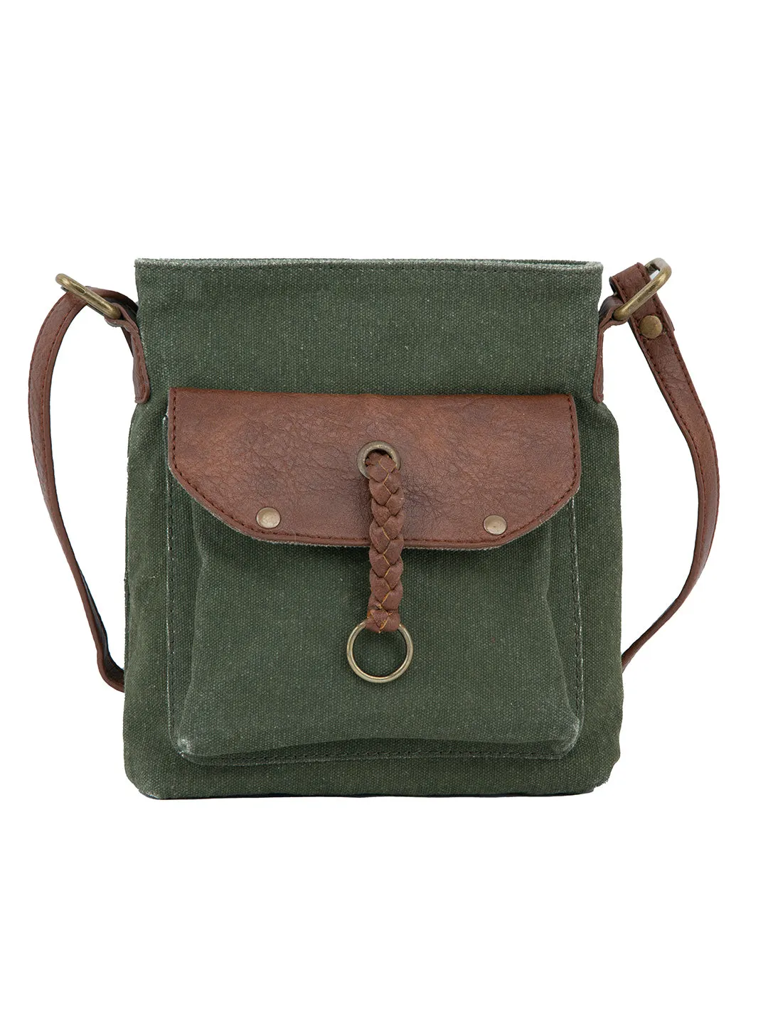 Mona B Small Messenger Crossbody Bag with Stylish Design for Women: Green