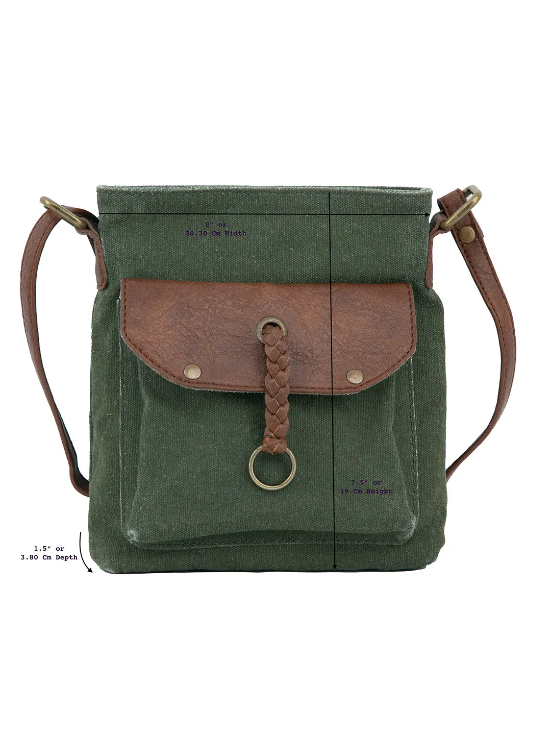 Mona B Small Messenger Crossbody Bag with Stylish Design for Women: Green