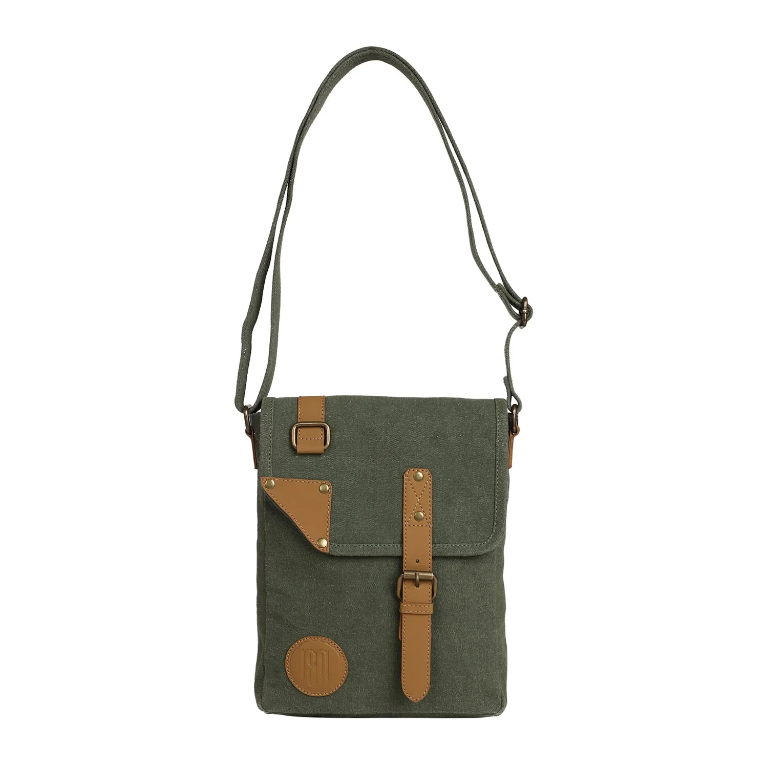 Mona B Unisex Canvas Messenger Crossbody Bag: Delta