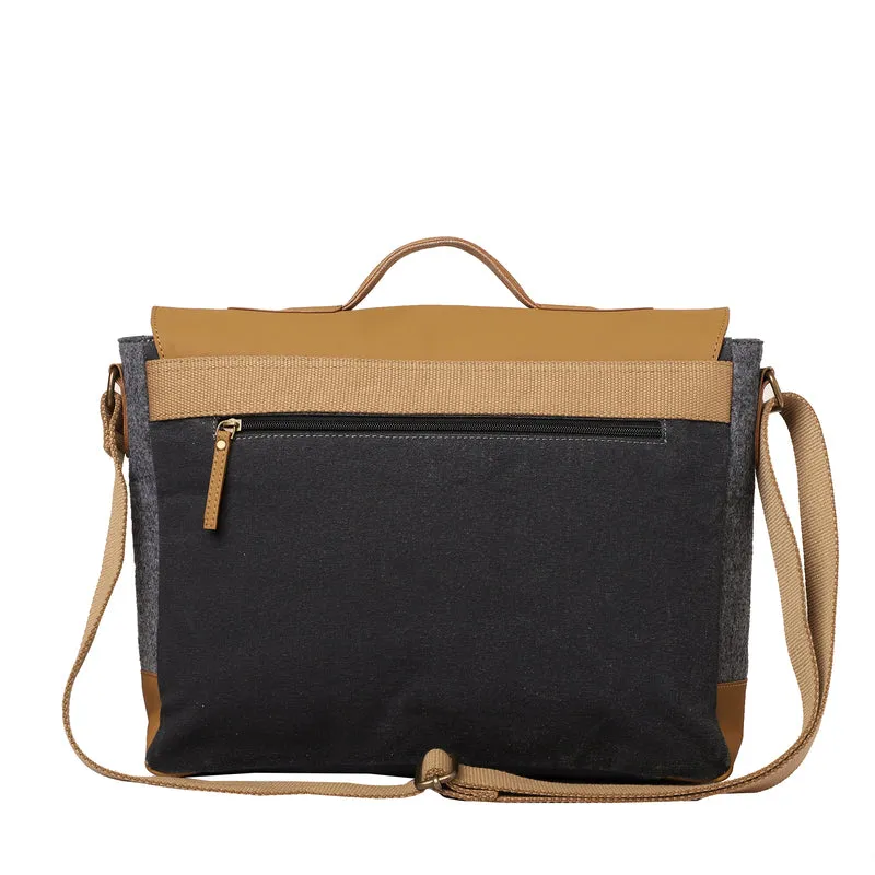 Mona B Unisex Canvas Messenger Crossbody Laptop/Tablet/MacBook Bag: Arctic Dark Grey