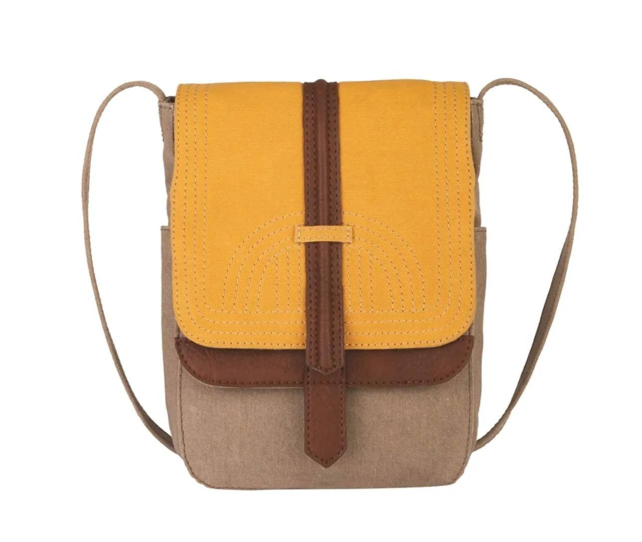 Mona B Women Canvas Messenger Crossbody Vintage Sling Bag (Oakley Golden Rod)