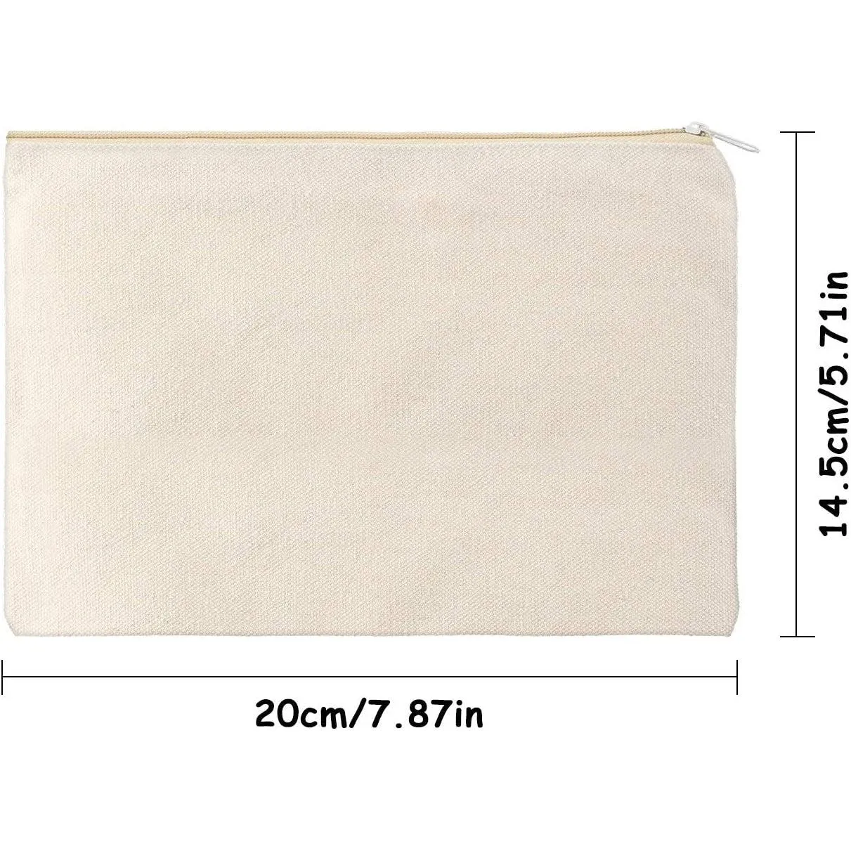 Multi-Purpose Natural Cotton CanvasZipper Pouch