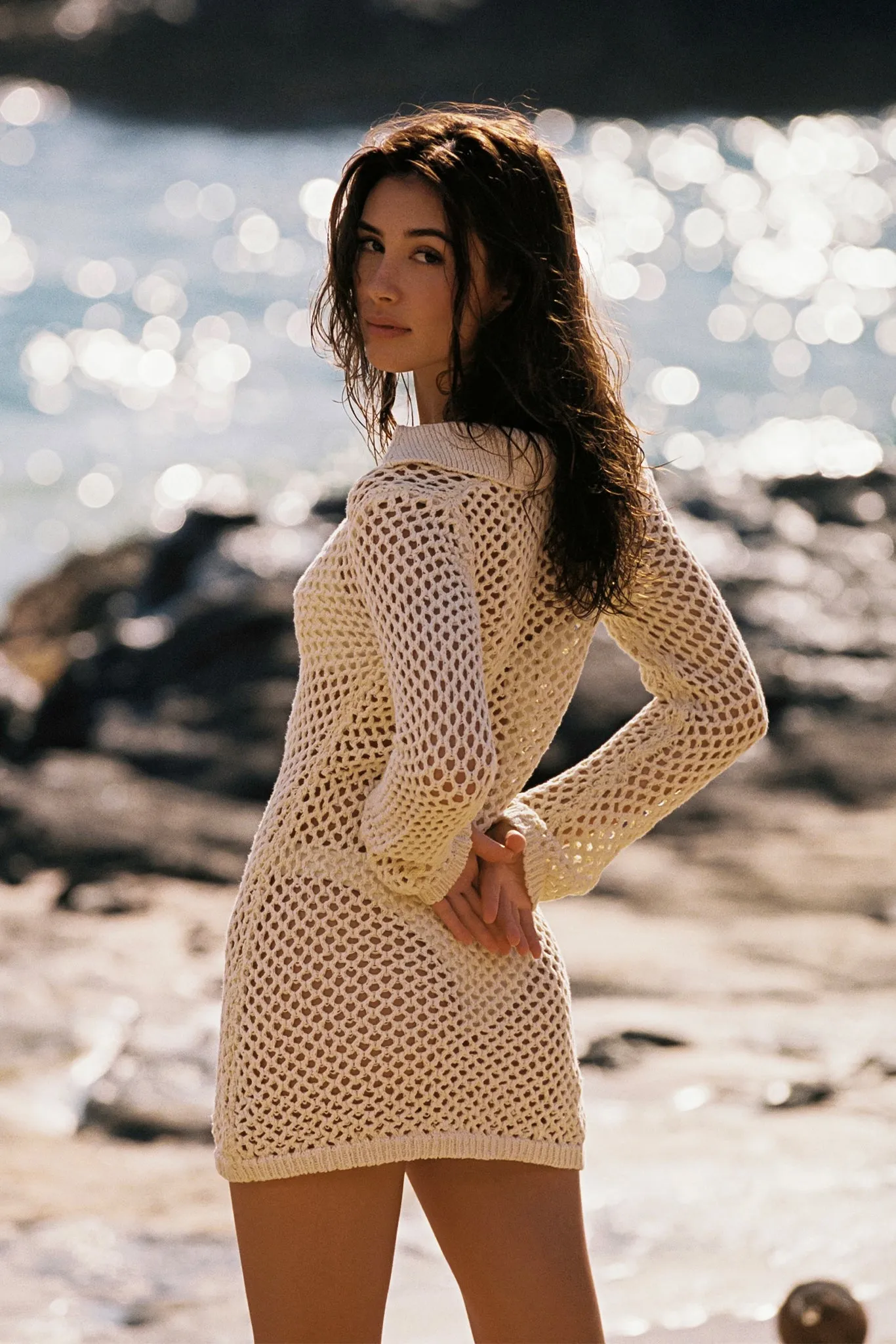 Newport Dress - Ivory Crochet