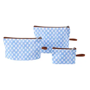 OiOi Packing Pouch Trio - Blue Check