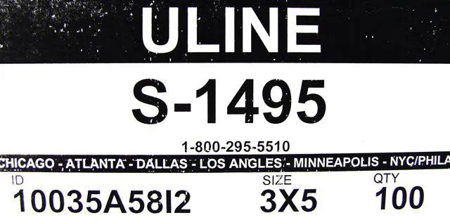 Pack of 100 ULine S-1495 3.1 mil 3 Inch x 5 Inch Anti-Static Bags