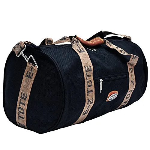 "E-Z Tote" Sports Duffel Bag/All Purpose Duffel Bag Size 18"/24" In 2 Colors (18", Black)