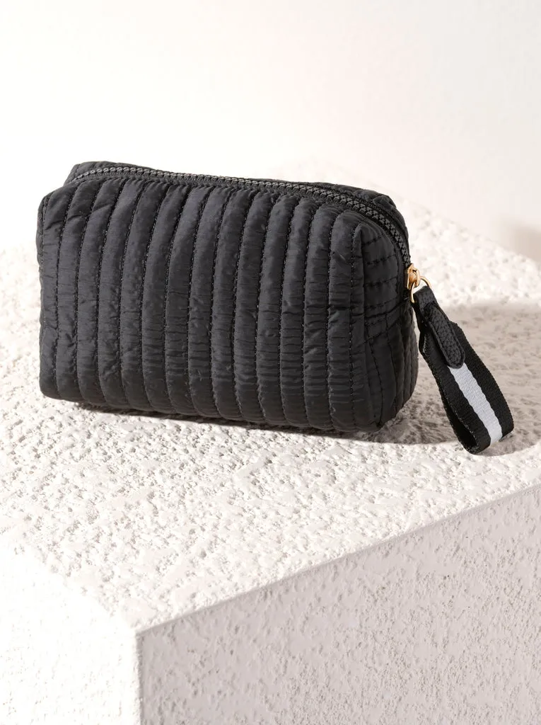 Shiraleah small boxy cosmetic pouch in Black