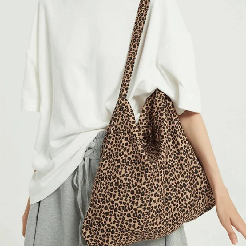 South Korea Leopard Print Easiest for Match Student Class Tote Bag