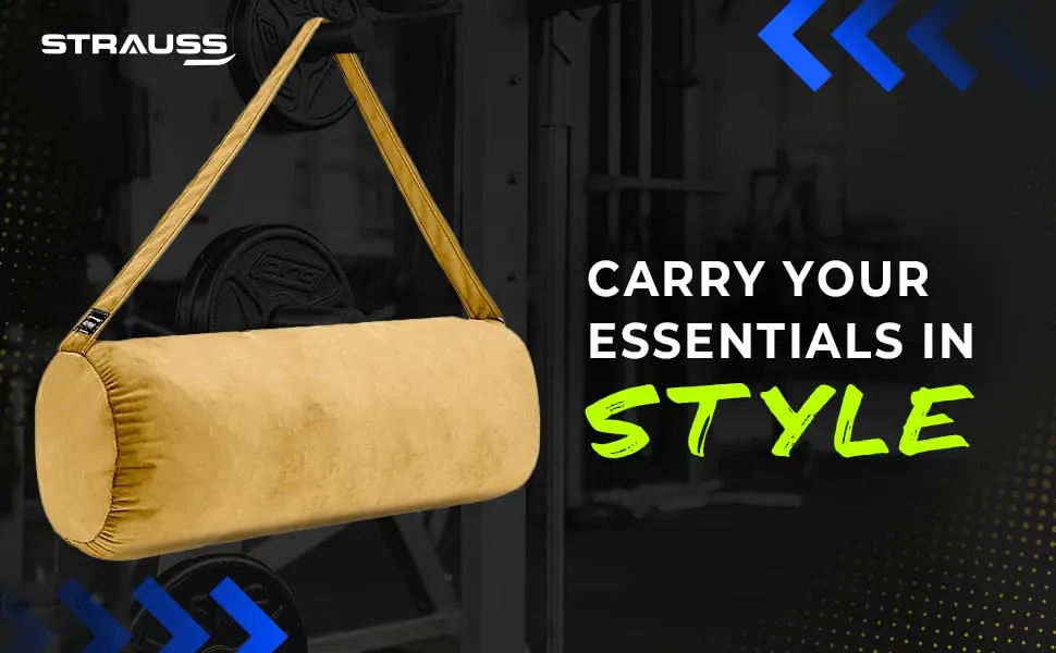 Strauss Velvet Gym Bag | for Both Men and Women | Suitable for Travel and Gym | Eco- Friendly and Washable | 56 X 25 Cm - (Chocolate)