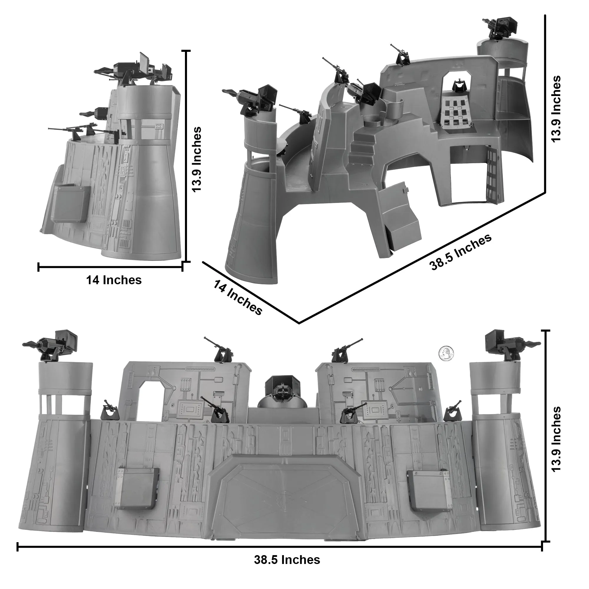 TimMee Star Attack BATTLE STATION - Action Figure Size for Play & Display - USA