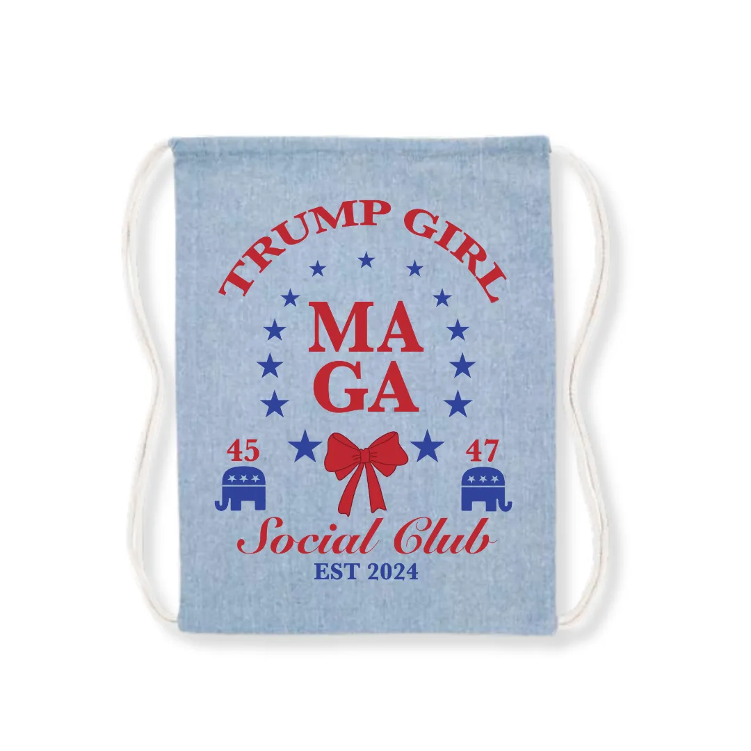 Trump Girl "MAGA Social Club" Drawstring Bag (3 Colors)