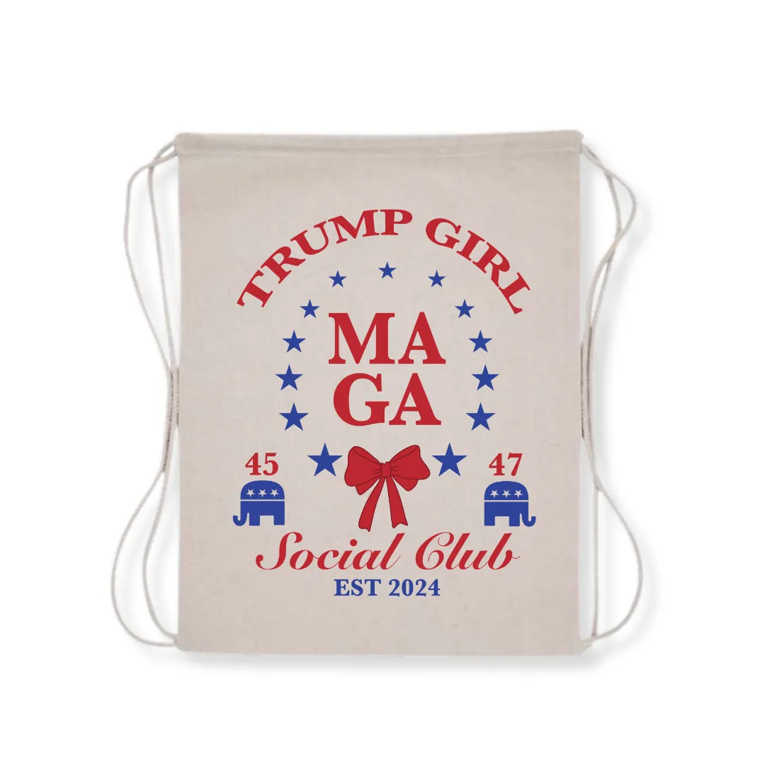 Trump Girl "MAGA Social Club" Drawstring Bag (3 Colors)