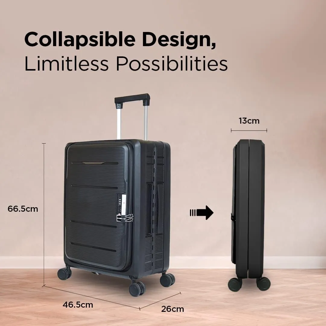 Urbane Home Luggage Bag | Trolley Bags for Travel | Collapsible Luggage Bag | Travelling Bag | Trolley Bags for Suitcase | Lightweight Luggage Bag | 24 Inch | Coffee