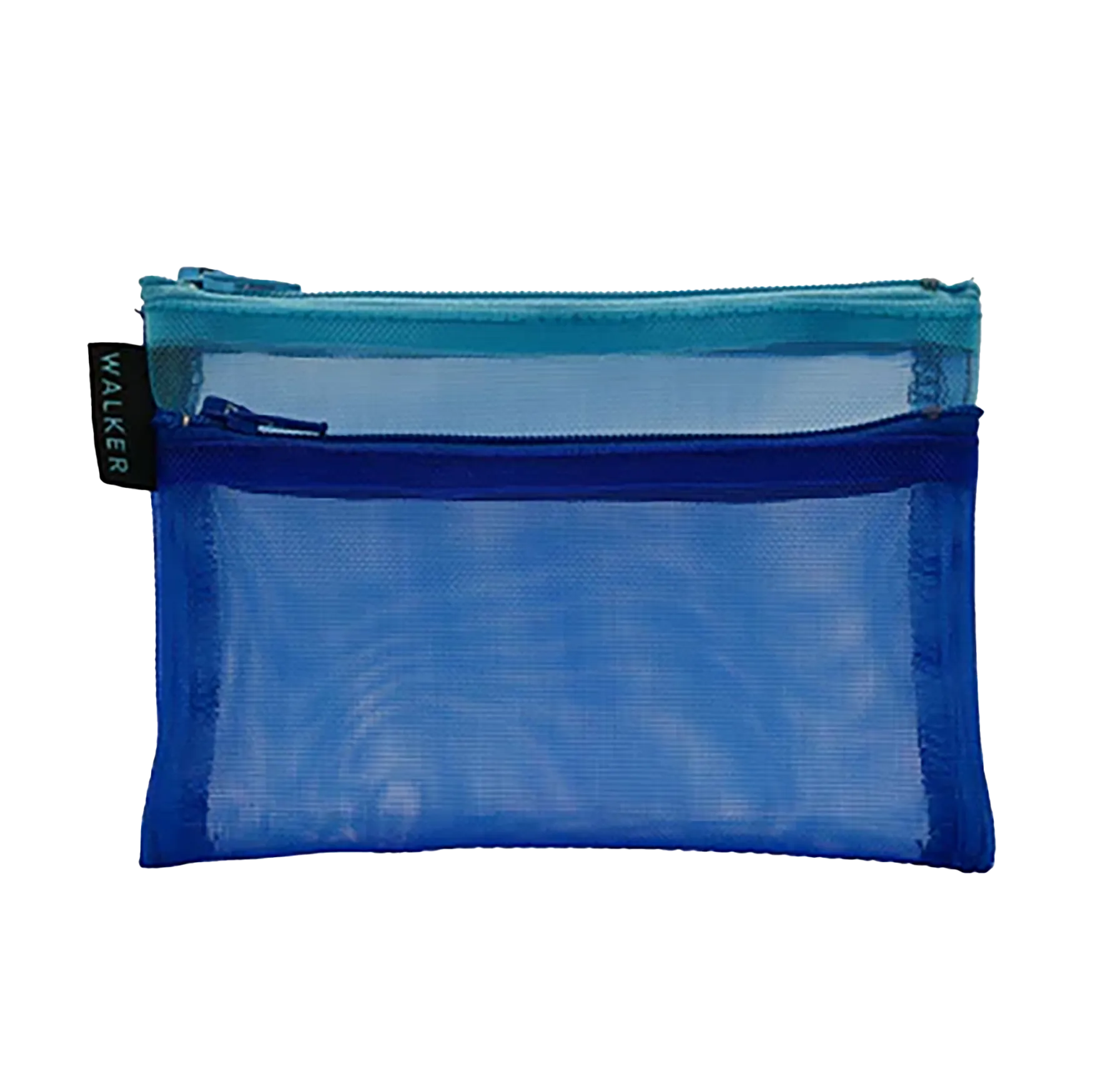 Walker Bags Color Mesh Double Zip Case  – Blue/Aqua – 5x7in