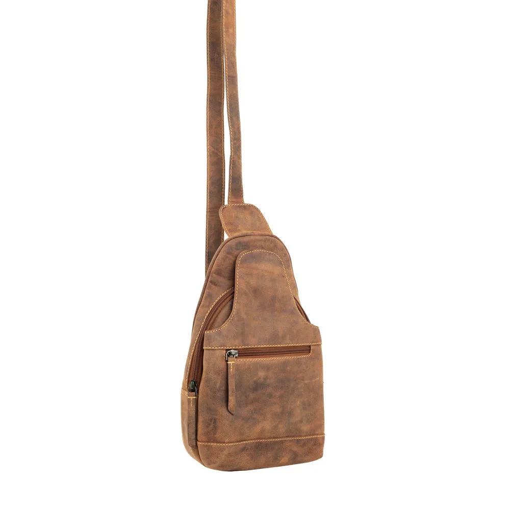 Western Fork Sling Bag in Camel