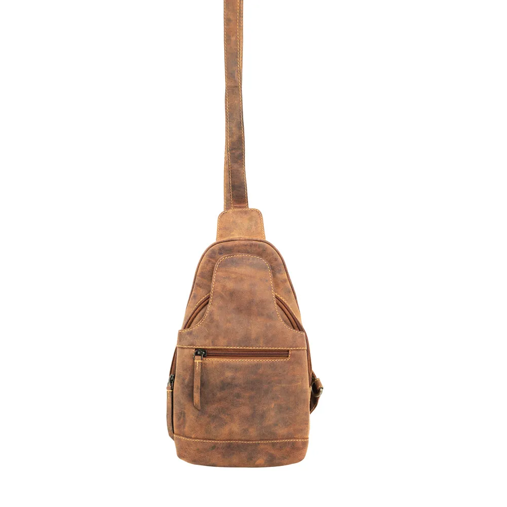 Western Fork Sling Bag in Camel