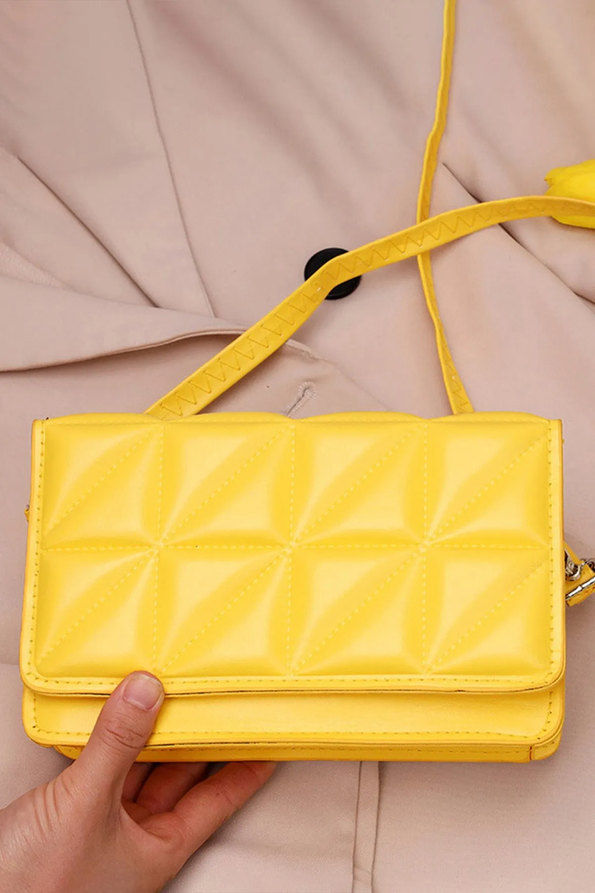 Yellow Sling Leather Bag - A23 - WHB0057